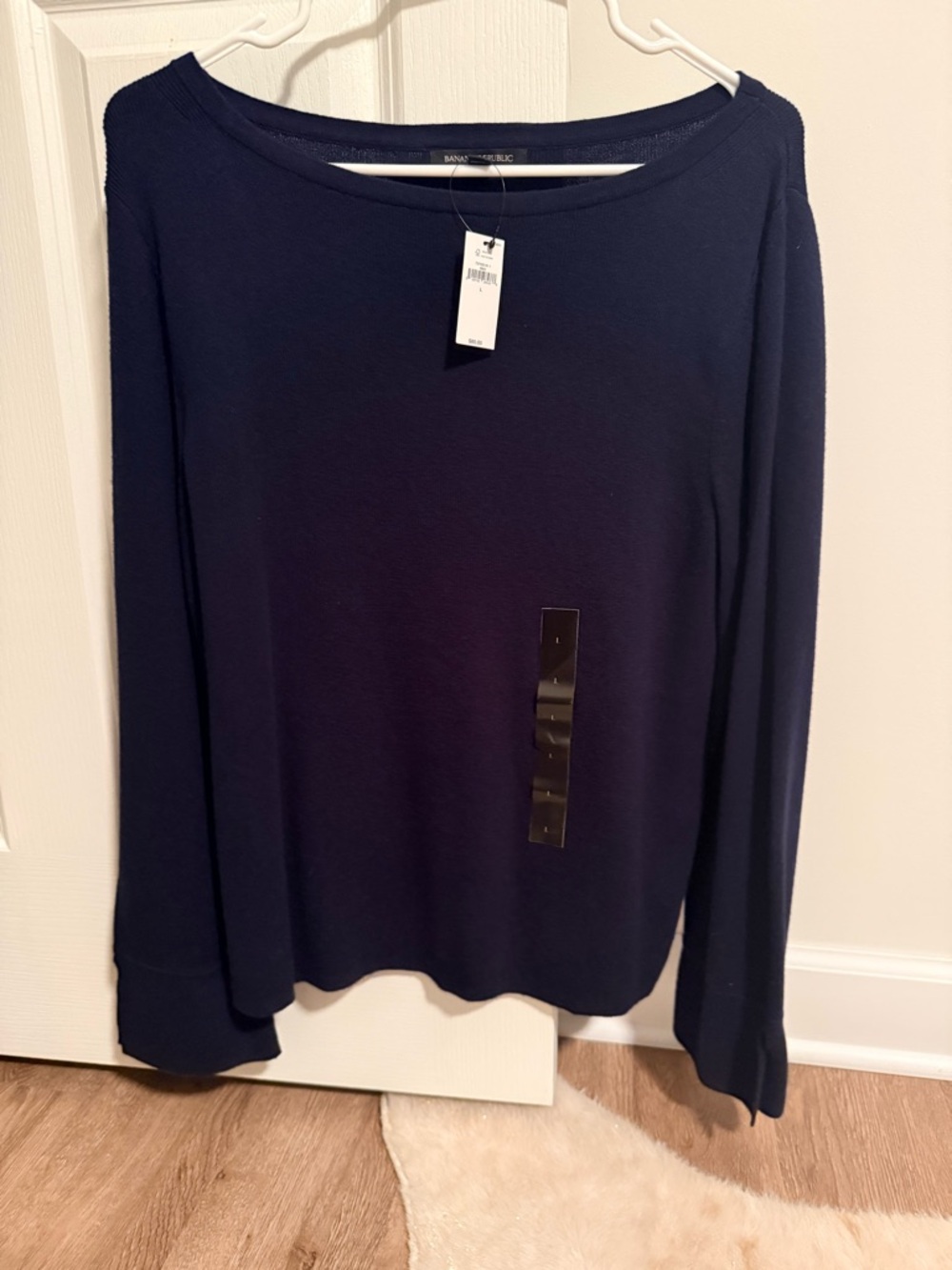 Banana Republic Navy Long Sleeve Boatneck Top